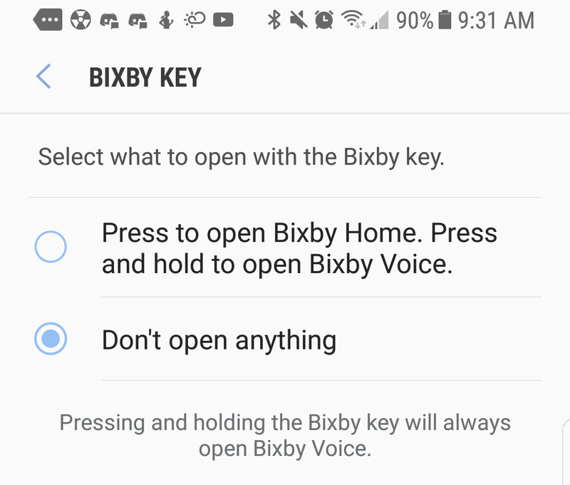 At last, you can finally disable that darned Bixby key. Screenshot: Sam Rutherford/Gizmodo